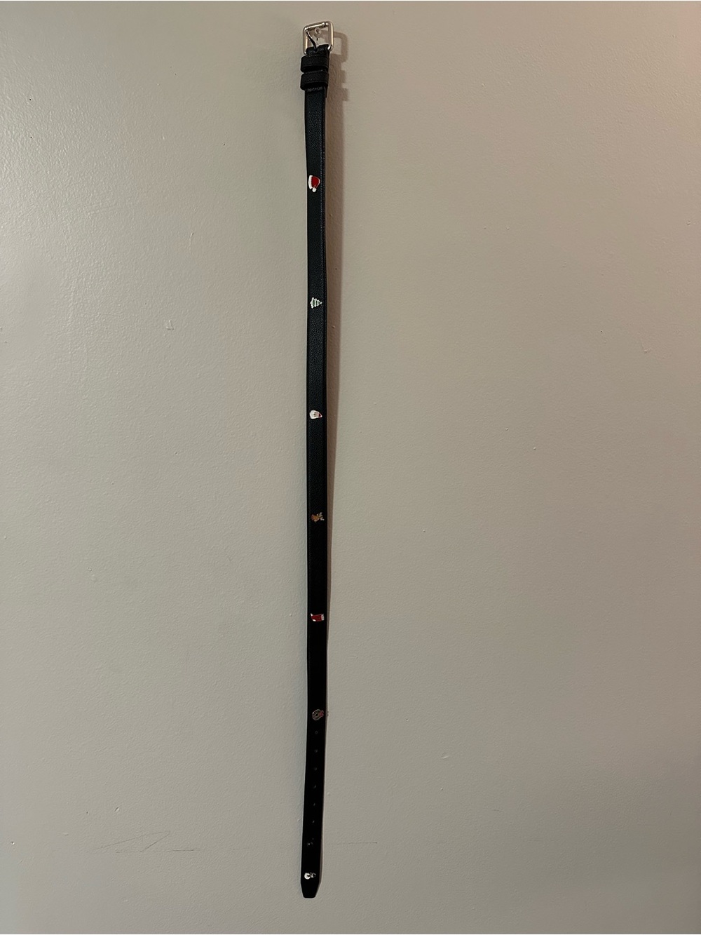 Black Decorative Wall Strap with Embellished Accents